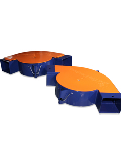 Corner 90deg BD2000 axle C45+ZnNi + base Hardox